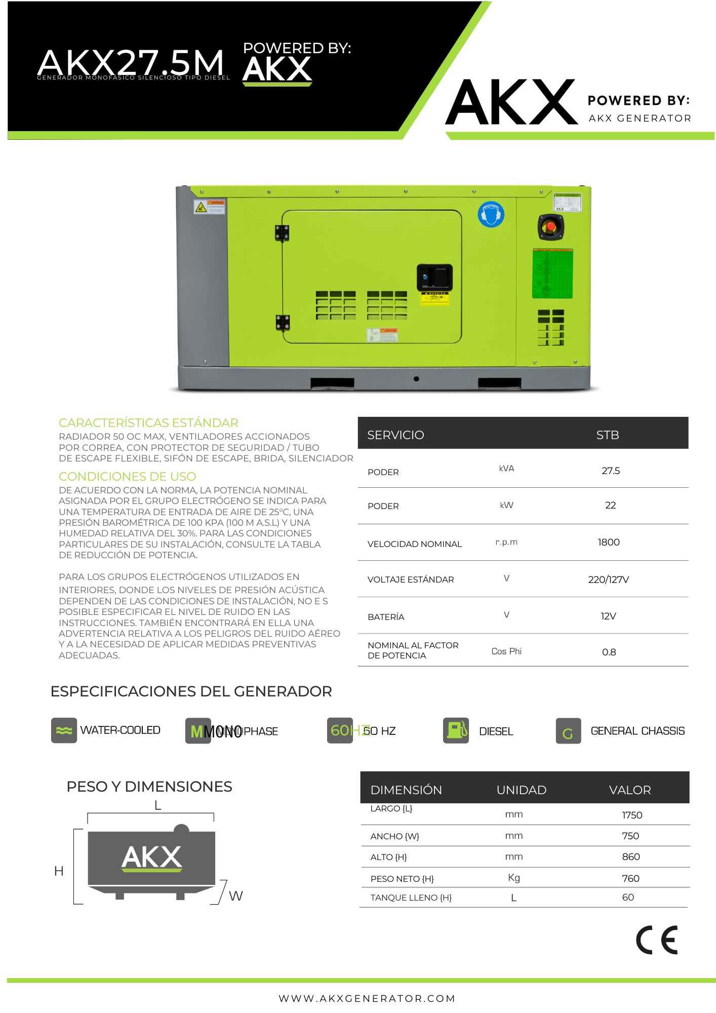 Ficha tecnica generador electrico  