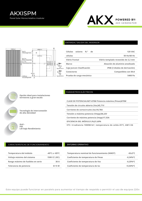 FICHA TÉCNICA PANEL SOLAR