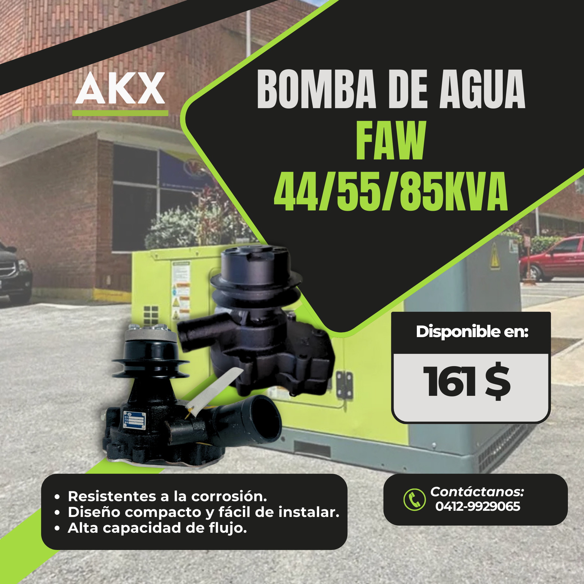 bomba de agua 44/55/85 kva